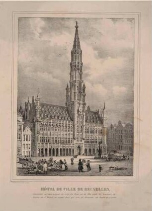 Das Rathaus am Grote Markt (Het Stadhuis, Hôtel de Ville am Grand-Place) in Brüssel in Belgien