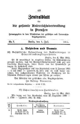 Schreibmaschinen-Farbbänder : [A. Behörden und Beamte]