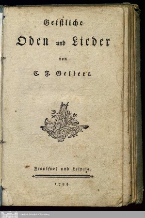 Geistliche Oden und Lieder