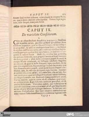 Caput IX. De varietate Consiliorum.