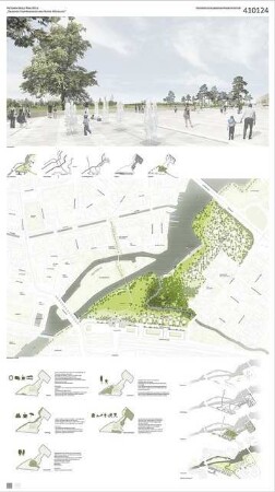Ideale Realitäten - Potsdam Schinkelwettbewerb 2012: Perspektivische Ansichten, Lageplan 1:2000, Erläuterungen, Diagramme