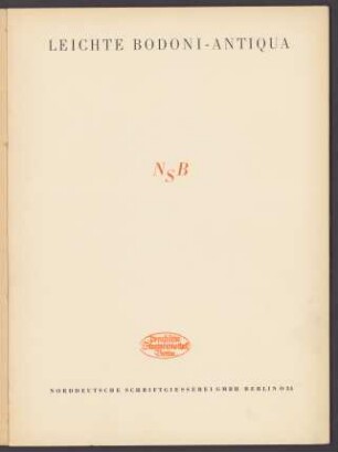 Leichte Bodoni-Antiqua : [Schriftprobe]