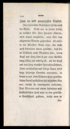 Zum ein und zwanzigsten Kapitel
