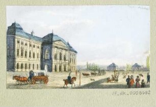 Ansicht des Japanischen Palais in Dresden-Neustadt, Lithografie, um 1840 : [Ansicht des Japanischen Palais]. [S.l.], [um 1840]. - 1 Kunstbl. : Lithogr. ; 7,5 x 4,5 cm.