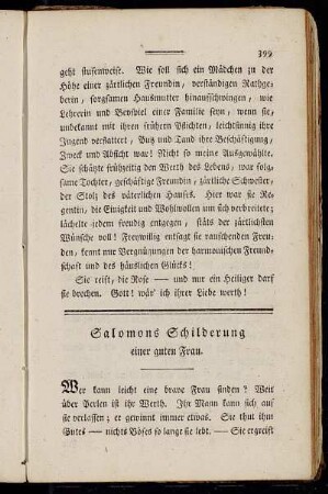 Salomons Schilderung einer guten Frau