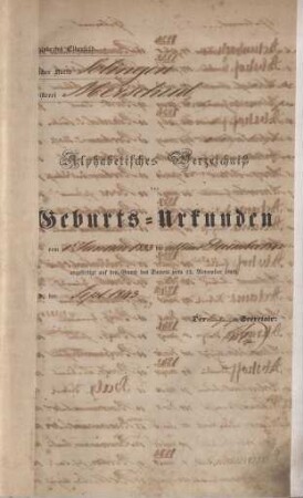 Dezennaltabellen 1833 - 1842 Geburten, Heiraten und Sterbefälle Merscheid