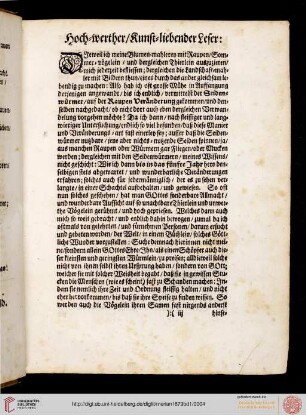 Hoch-werter/Kunst-liebender Leser