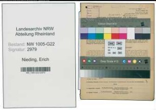 Entnazifizierung Erich Nieding , geb. 11.07.1899 (Metzger)