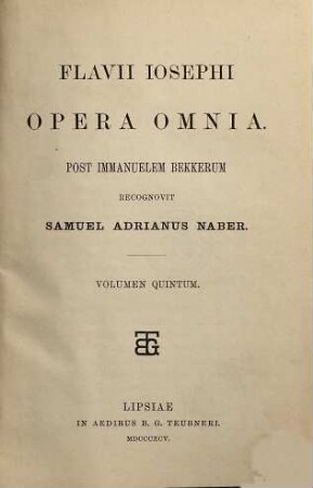 Flavii Iosephi Opera omnia, 5
