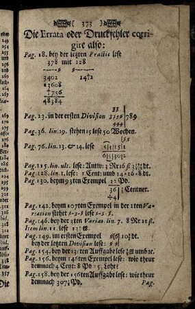 Die Errata oder Druckfehler corrigire also: