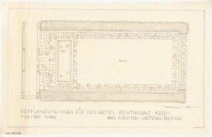Garten Krebs, Wildenbruch bei Michendorf: Pflanzplan 1:100