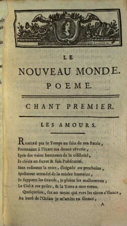 Le Nouveau Monde : Poeme. 1