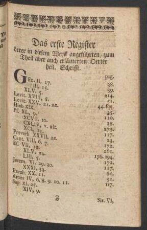 Das erste Register derer in diesem Werck angeführten, zum Theil aber auch erläuterten Oerter heil. Schrifft