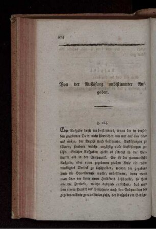 Von der Auflösung unbestimmter Aufgaben.