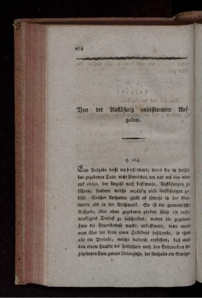 Von der Auflösung unbestimmter Aufgaben.