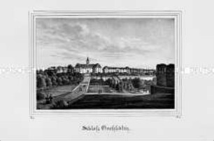 Barockgarten Großsedlitz, Gesamtansicht mit Friedrichschloss und französischer Parkanlage