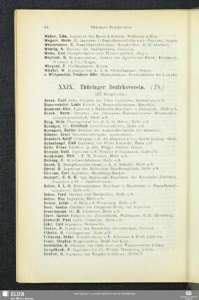 XXIX. Thüringer Bezirksverein.