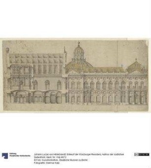 Entwurf der Würzburger Residenz, Aufriss der südlichen Seitenfront