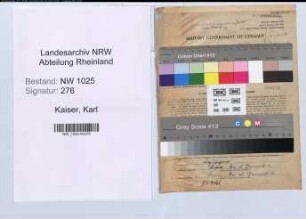 Entnazifizierung Karl Kaiser , geb. 02.12.1899 (Schlosser)