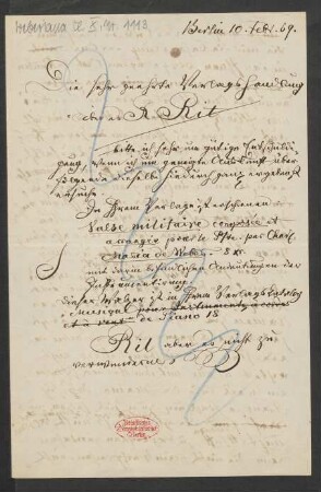 Brief an Max Abraham und C. F. Peters (Firma) : 02.1869