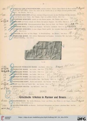 Griechische Arbeiten in Marmor und Bronze (Nr. 488-501)