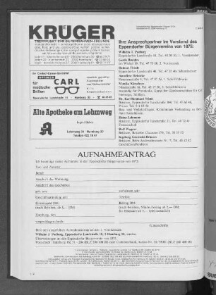 Ihre Ansprechpartner im Vorstand des Eppendorfer Bürgervereins von 1875: