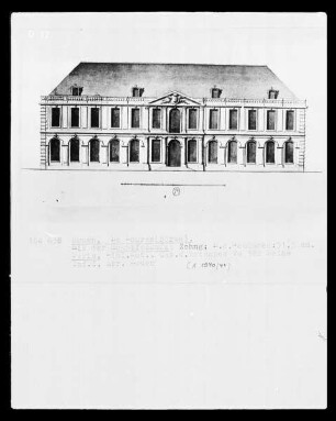 Rouen, Aufriss des ehemaligen Palais des Consuls, Heute Börse, Hauptfassade