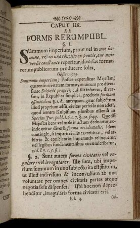 Caput IIX. De Formis Rerumpubl.