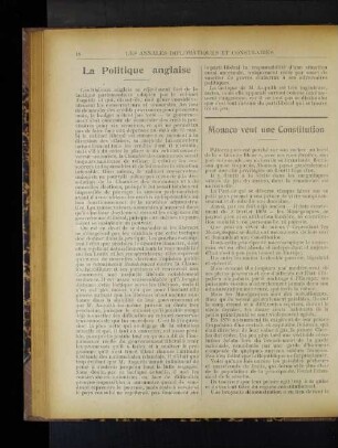 La Politique anglaise