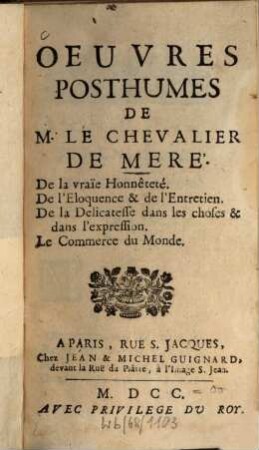 Oeuvres posthumes
