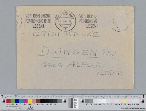 Brief an Erich Knoke
