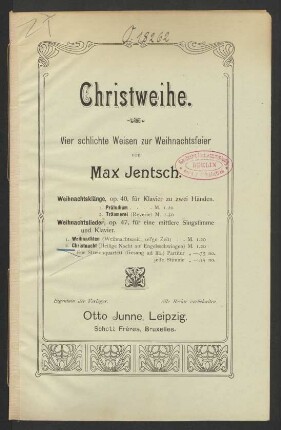 [Teil 2], 2: Christnacht (Heilige Nacht auf Engelsschwingen) : für Streichquartett (Gesang ad lib.): Op. 47, No. 2