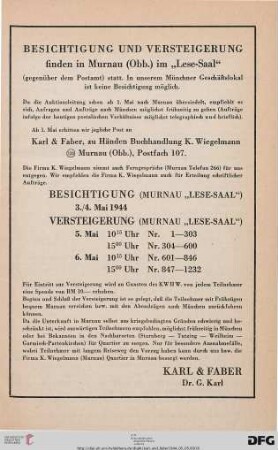 Besichtigung und Versteigerung