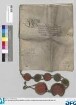 Hanns Jacob von Landau zu Waal, Landvogt zu Nellennpurg, und Dr. Johann Vogt, beide königliche Räte, Christoff Freiherr zu Schwartzennburg und Hohen Landsperg, bayerischer Landhofmeister, Hanns von Leonrodt, Pfleger zu Arberg, und Wilhelm von Neuhausen, Landkomtur der Ballei Franken und Komtur zu Ellingen, Namens des römischen Königs und der in der "Neuen kaiserlichen Einigung" verbundenen Fürsten legen die Irrungen zwischen Markgraf Georg von Brandenburg und der Stadt Nürnberg über die Ausführung der von Dr. Knorr und Dietrich von Harras abgeschlossenen Verträge, die beiden Nürnberger Wälder auf beiden Seiten der Pegnitz betreffend, bei. Siegler: die Schiedsrichter und die beiden Streitteilen.