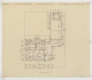 Wohnhäuser Hohenstaufenstraße / Schwäbische Straße 27-29 / Starnberger Straße 7 / Lindauer Straße 1-2, Berlin-Schöneberg: Grundriss Kellergeschoss 1:100 Lindauer Straße Ecke Hohenstaufenstraße