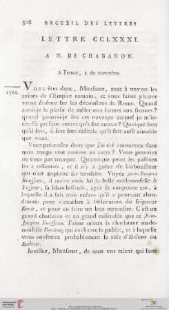 (Lettre CCLXXXI - CCXC)