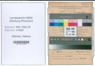 Entnazifizierung Helene Wehner , geb. 17.08.1914 (Dolmetscherin)