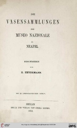 Die Vasensammlungen des Museo Nazionale zu Neapel