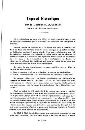 413-418, Exposé historique