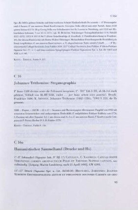 C 16. Johannes Trithemius: Steganographia