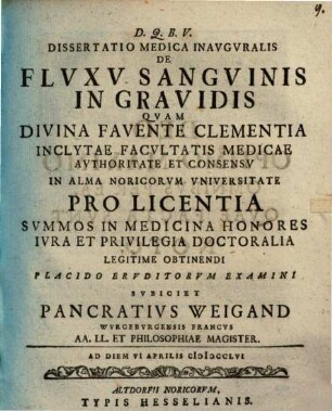 Diss. med. inaug. de fluxu sanguinis in gravidis