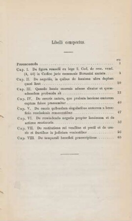 Libelli conspectus.