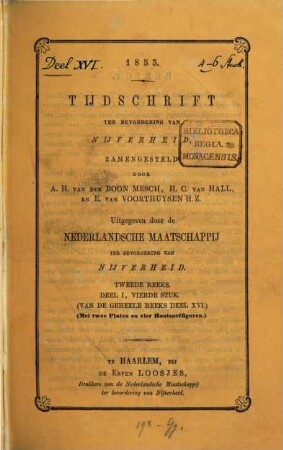 Tijdschrift ter bevordering van nijverheid. 16,2. 1853 = Reeks 2, Deel 1