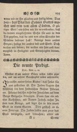 Die neunte Predigt