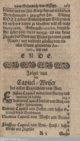 Folget nun der Capitel-Weiser.