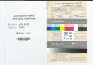 Entnazifizierung Kurt Halbach , geb. 10.12.1917 (Kaufm.Angest.)