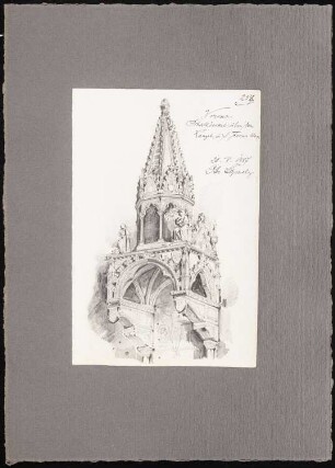 Reiseskizzen aus Italien: Verona: San Fermo Maggiore, Perspektivische Ansicht der Kanzel von Antonio da Mestre