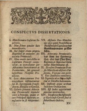 De praerogativis ac eximiis iuribus illustrissimi eines Land-Voigts eiusq. vicarii perpetui des Ober-Amts-Hauptm. in marchionatu Lusatiae superior