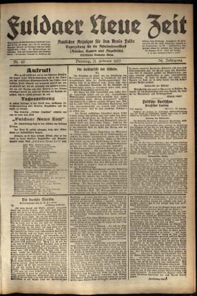 Ausgabe vom Dienstag, den 21. Februar 1922.