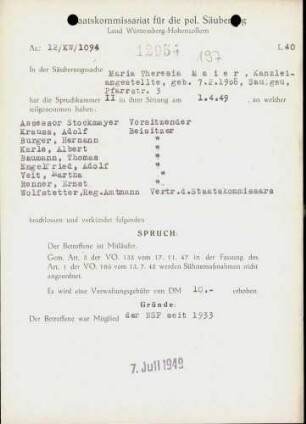 Maier, Maria Theresia
